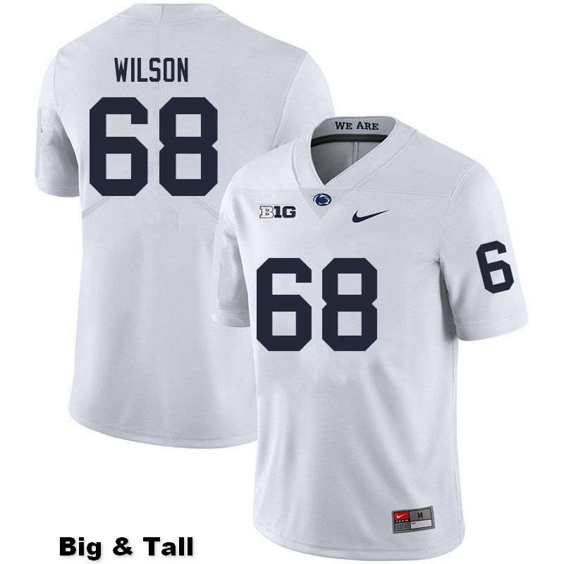 NCAA Nike Men's Penn State Nittany Lions Eric Wilson #68 College Football Authentic Big & Tall White Stitched Jersey XMR0498LD